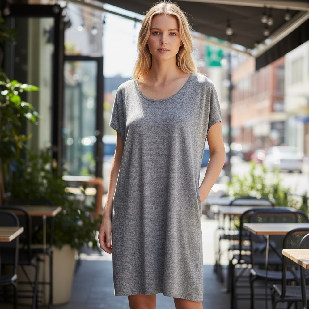 Wilfred Free‎ Lorelei Gray Jersey Pocket T-Shirt Dress Mini S